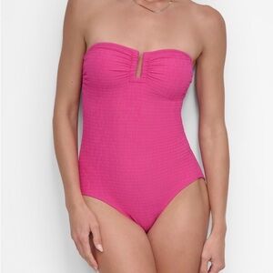 DKNY BLACK Strapless One-Piece Swimsuit